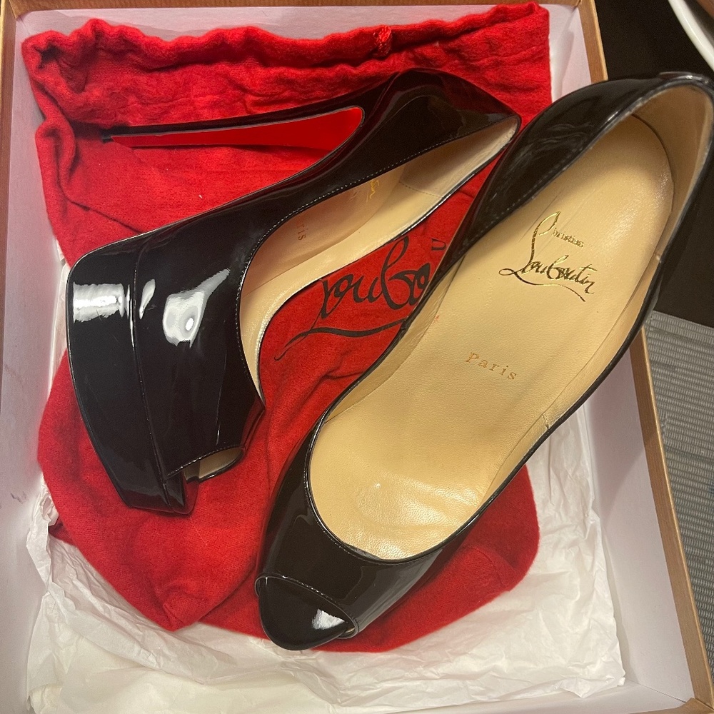 Christian Louboutin lady peep 150 patent calf